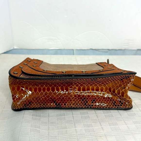 ANTHROPOLOGIE Leila Suede Snakeskin Crossbody Bag in Brown - Picture 5 of 9